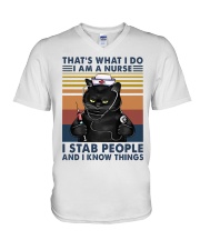 Cat Lady 2 V-Neck T-Shirt tile