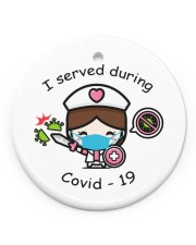 I Served During Covid-19 Circle Ornament (Porcelain) tile
