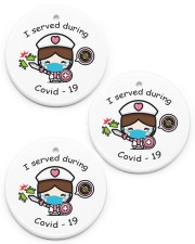 I Served During Covid-19 Circle ornament - 3 pieces (porcelain) front