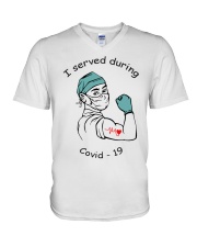 I Served During Covid-19 - Male nurse V-Neck T-Shirt tile