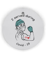 I Served During Covid-19 - Male nurse Circle Ornament (Wood tile