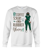 Black Nurse Coffee Scrubs Rubber Gloves Crewneck Sweatshirt tile