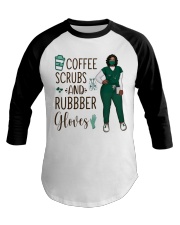 Black Nurse Coffee Scrubs Rubber Gloves Baseball Tee tile