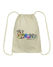 She is strong Drawstring Bag tile