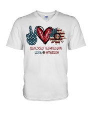 Dialysis Technician V-Neck T-Shirt tile