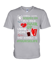 Nurse diet coke V-Neck T-Shirt tile