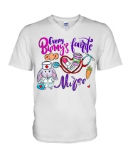 Every Bunny's Favorite Nurse Easter V-Neck T-Shirt tile