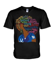 Afro Nurse V-Neck T-Shirt tile