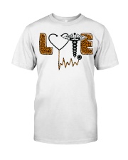 LOVE Leopard Stethoscope Caduceus Nurse Classic T-Shirt front
