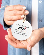 Christmas 2021 Vaccinated Circle ornament - single (porcelain) aos-circle-ornament-single-porcelain-lifestyles-01