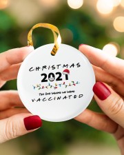 Christmas 2021 Vaccinated Circle ornament - single (porcelain) aos-circle-ornament-single-porcelain-lifestyles-08