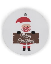 Merry Christmas Circle Ornament (Wood tile