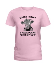 I have plans with cow Ladies T-Shirt tile
