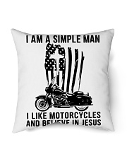 I am a simple man I like motorcycles and believe in jesus Indoor Pillow tile