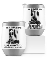 I am a simple man I like motorcycles and believe in jesus Wine Tumbler tile