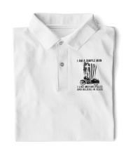 I am a simple man I like motorcycles and believe in jesus Classic Polo tile