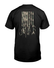 Fishing hunting American Flag Camo Printed in 2 sides Classic T-Shirt back