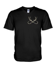 Fishing hunting American Flag Camo Printed in 2 sides V-Neck T-Shirt tile