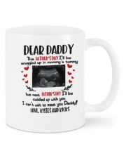 Gift for dad to ge I can't wait to meet you daddy custom photo and text Mug front