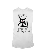 It's Fine I'm Fine Everything Is Fine Funny Cat Sleeveless Tee tile