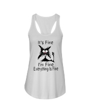 It's Fine I'm Fine Everything Is Fine Funny Cat Ladies Flowy Tank tile