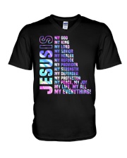 Jesus Is My All My Everything My God Lord Savior a V-Neck T-Shirt tile