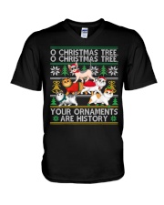 Cats Christmas Funny Ornaments V-Neck T-Shirt tile