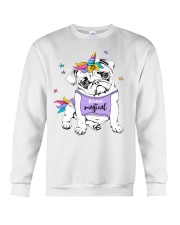 Adorable Puppy Pug In A Bright Colored Costume Of Crewneck Sweatshirt thumbnail