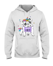 Adorable Puppy Pug In A Bright Colored Costume Of Hooded Sweatshirt thumbnail
