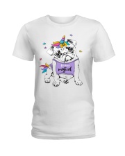 Adorable Puppy Pug In A Bright Colored Costume Of Ladies T-Shirt thumbnail