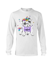 Adorable Puppy Pug In A Bright Colored Costume Of Long Sleeve Tee thumbnail