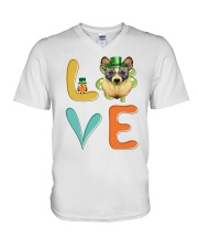 Basenji Shamrock St Patrick Day V-Neck T-Shirt thumbnail
