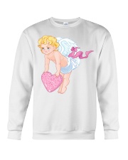 Angry Baby Cupid Holding A Heart Crewneck Sweatshirt thumbnail