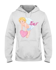 Angry Baby Cupid Holding A Heart Hooded Sweatshirt thumbnail