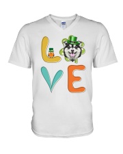 Alaskan Malamute Shamrock St Patrick Day V-Neck T-Shirt thumbnail