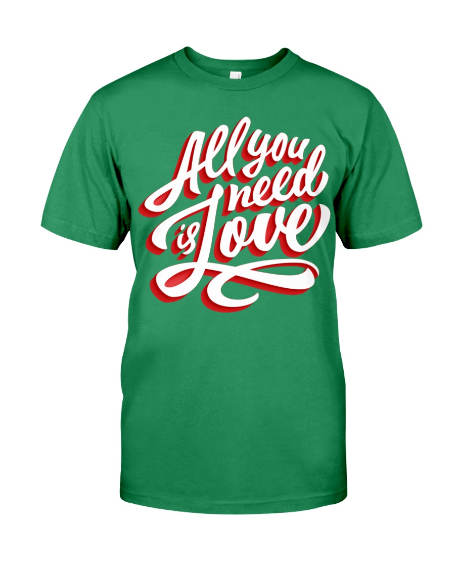 All You Need Is Love Typographic Poster Original H Premium Fit Mens Tee