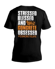 Stressed - Blessed - Concrete obsessed V-Neck T-Shirt thumbnail