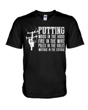 Lineman - Putting V-Neck T-Shirt thumbnail