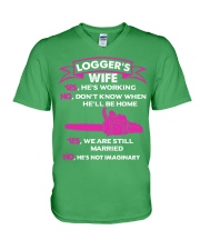 Logger's Wife - Yes We are still married V-Neck T-Shirt thumbnail