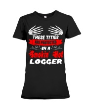 These Tities Are Protected By A LOGGER Premium Fit Ladies Tee thumbnail