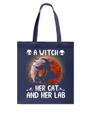 A witch Her cat Her lab Tote Bag tile