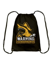 Shark warning Drawstring Bag tile