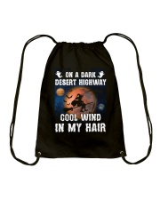 On a dark desert highway Drawstring Bag thumbnail