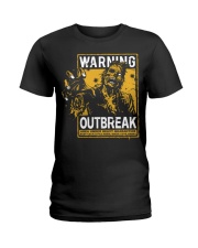 Zombie warning Ladies T-Shirt tile