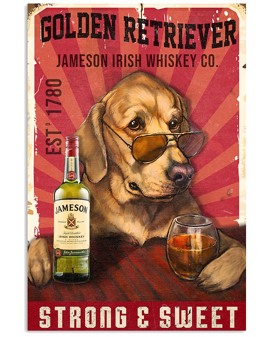 Golden Retriever Jameson Irish Whiskey 21-2 TNT 11x17 Poster