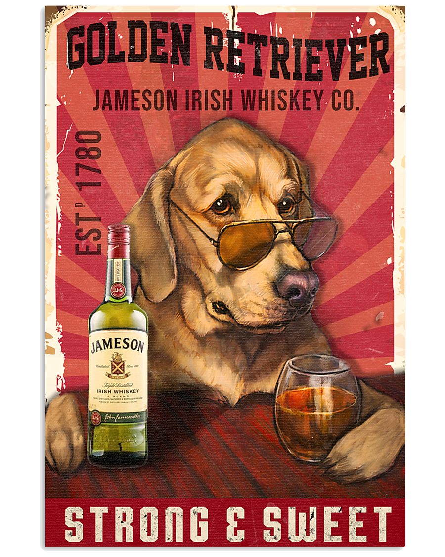 Golden Retriever Jameson Irish Whiskey 21-2 TNT 24x36 Poster