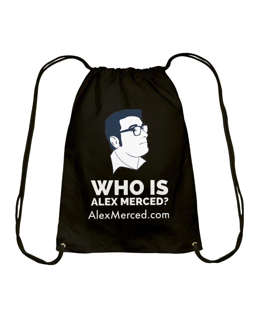 Who is Alex Merced T-Shirt Drawstring Bag