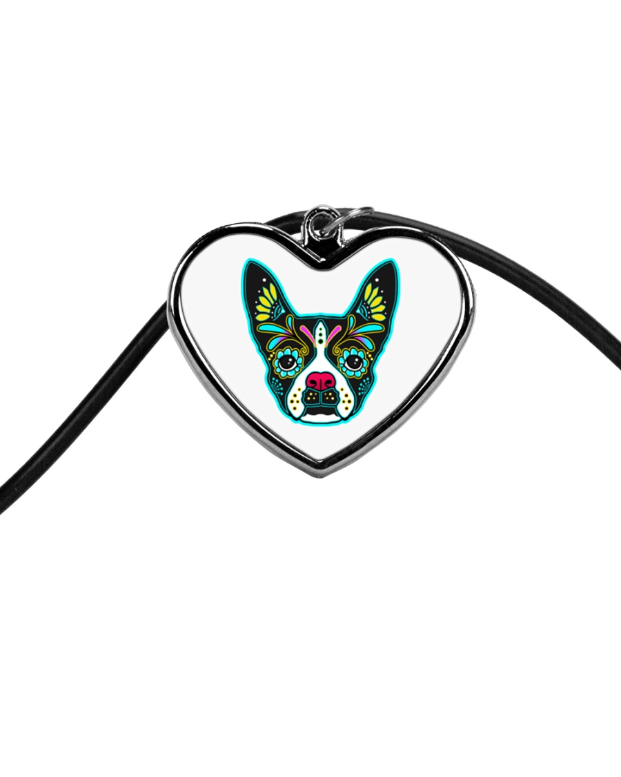 Be My Boston Sugar Skull Cord Heart Necklace