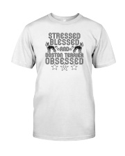 Stressed Blessed and Boston Terrier Obsessed Premium Fit Mens Tee thumbnail