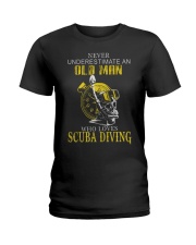 OLD MAN WHO LOVES SCUBA DIVING Ladies T-Shirt thumbnail
